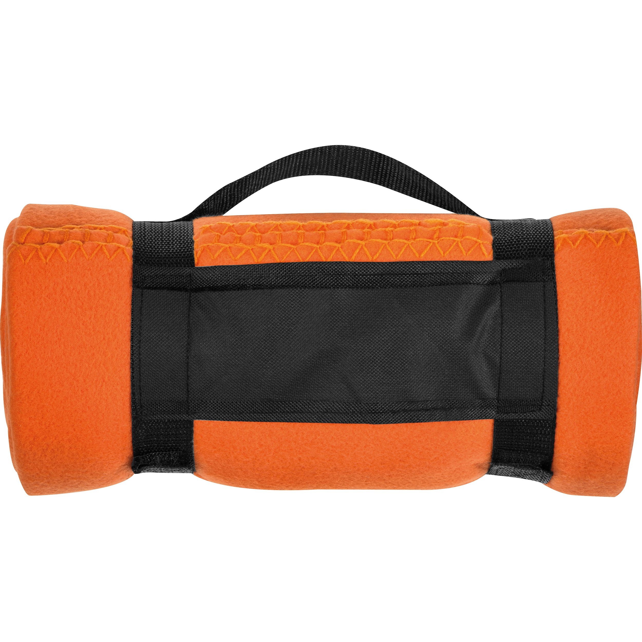 MA66902-10Fleecedecke mit Tragebanderole GIANFRANCO_ orange
