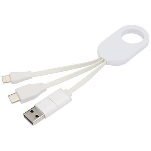 PF124435Troop 4-in-1 Ladekabel aus recyceltem Kunststoff