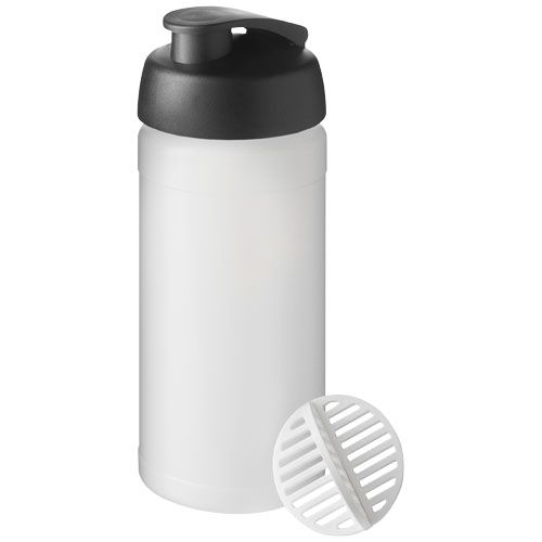 PF210702-8Baseline Plus 500 ml Shakerflasche_ schwarz_klar mattiert