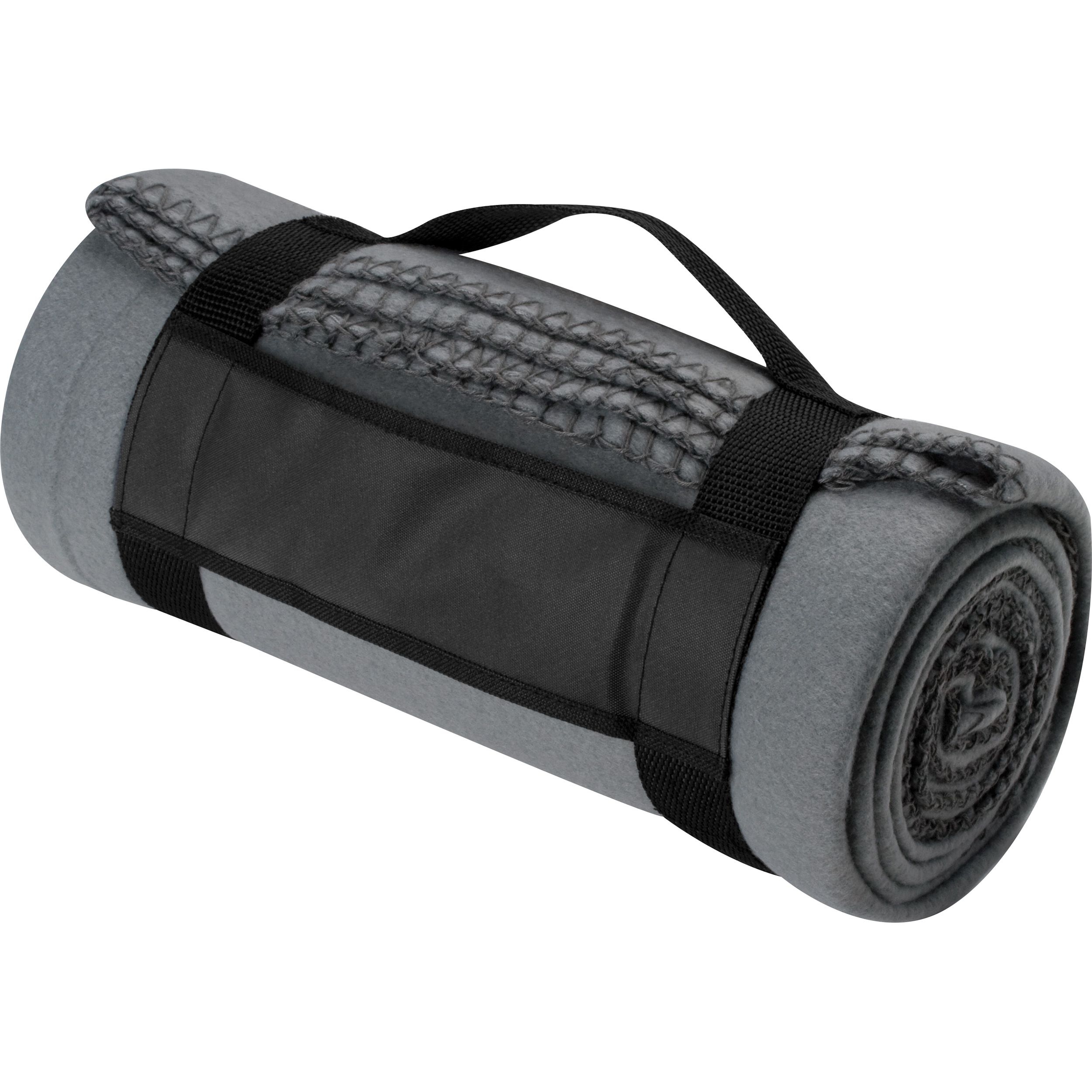 MA66902-07Fleecedecke mit Tragebanderole GIANFRANCO_ silbergrau