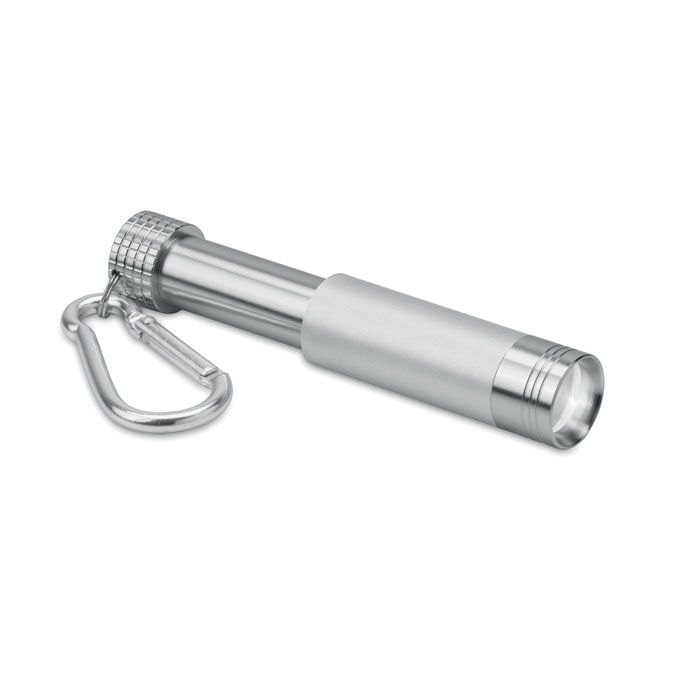 MO9381-14Pop Light Taschenlampe mit Karabiner_ Silber
