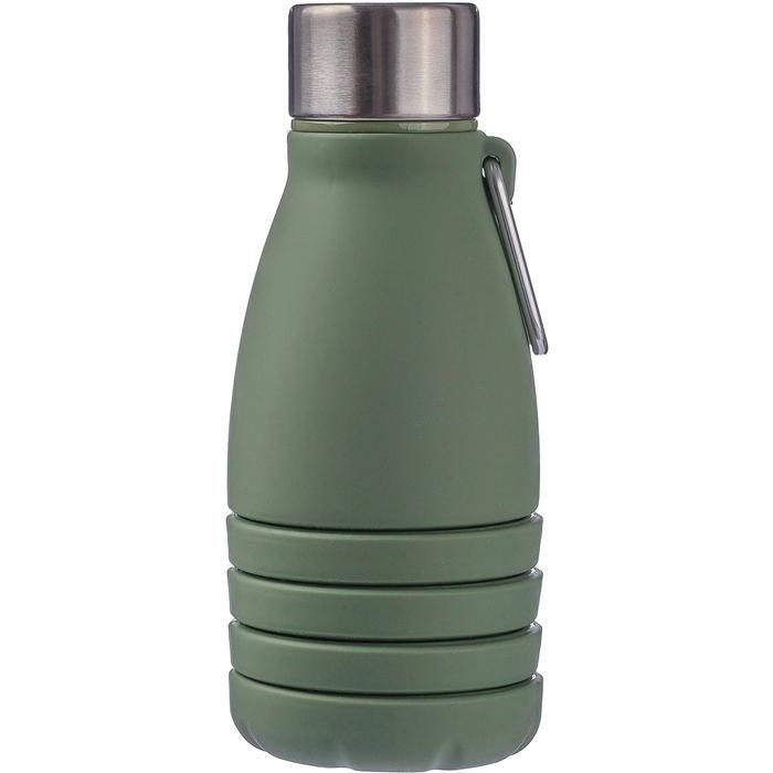 GI1172250-04Faltbare Silikon-Trinkflasche 550 ml Erin_ gruen