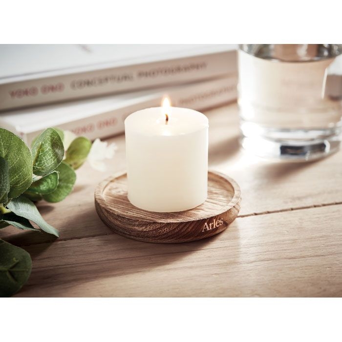 MO6282-40Pentas Kerze mit Halter_ Holz