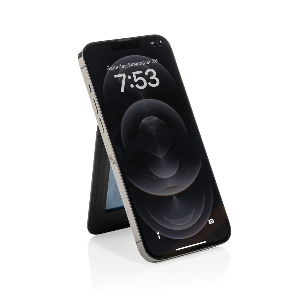 XDP301_75-01Magstand magnetische Handytasche mit Staender aus RCS rec. PU_ schwarz