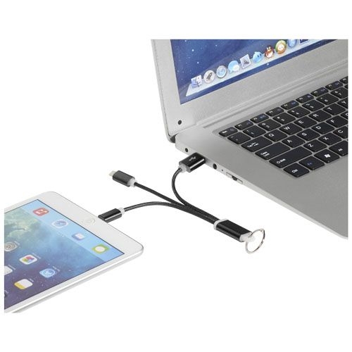 PF134961-1Metal 3-in-1 Ladekabel mit Schluesselanhaenger_ schwarz
