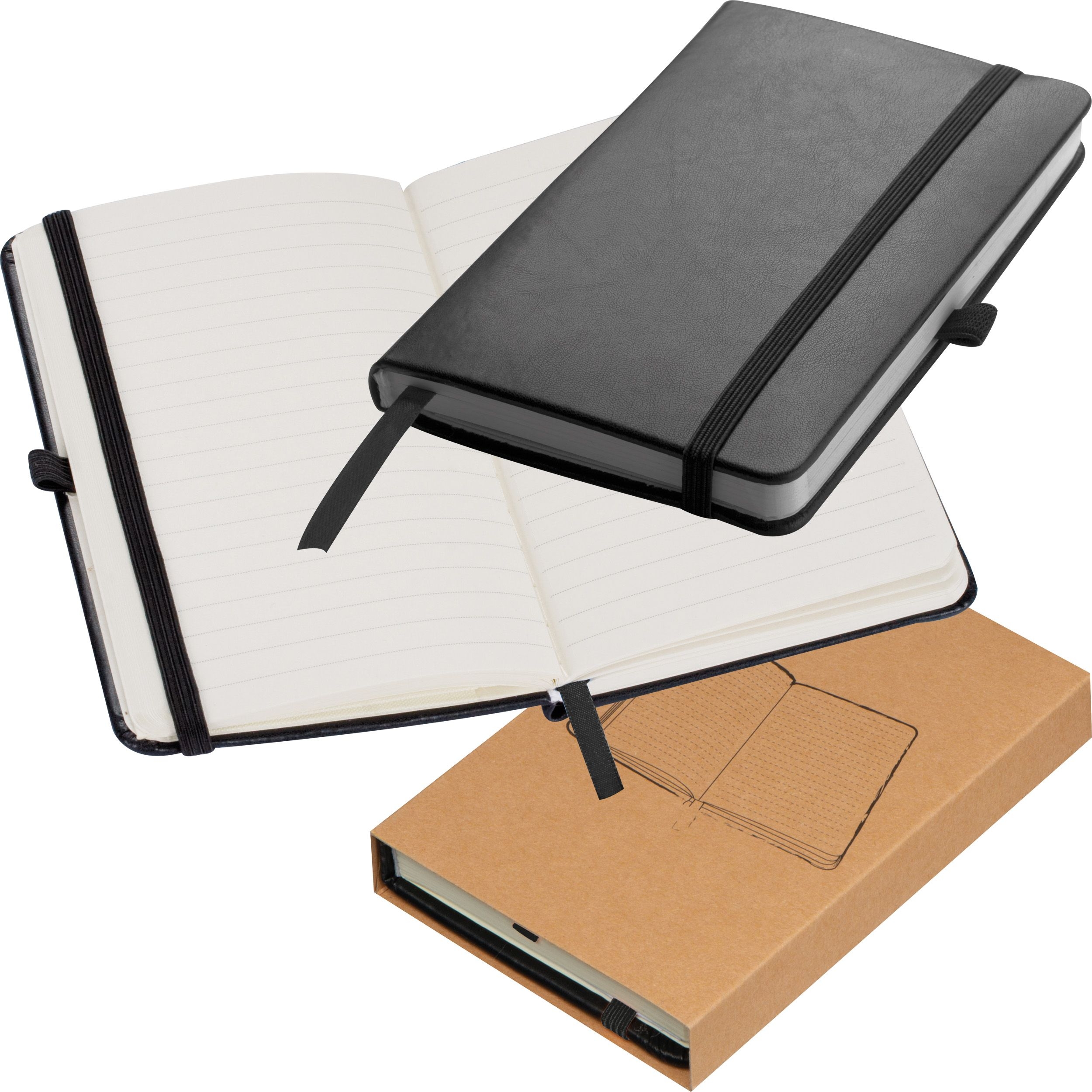 MA20315-03A6 Notizbuch mit Kunstledereinband _ schwarz