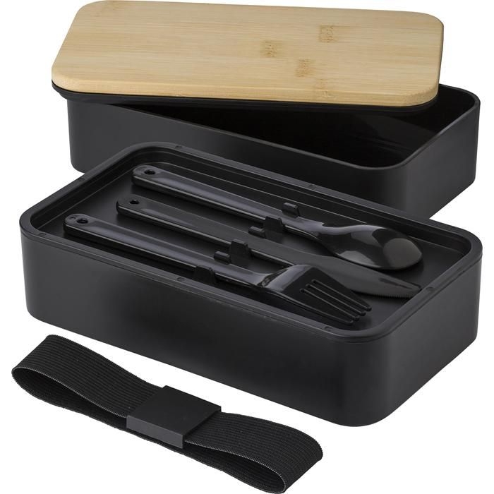 GI966040-01Doppellagige PP-Lunchbox Maxton_ schwarz