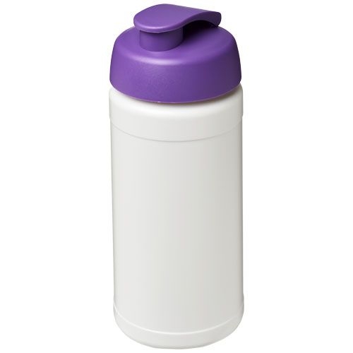 PF210068-10Baseline® Plus 500 ml Sportflasche mit Klappdeckel_ weiss_lila