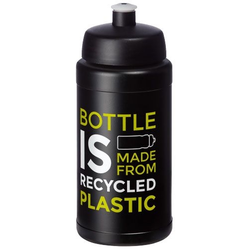 PF210444-14Baseline Recycelte Sportflasche_ 500 ml_ schwarz_schwarz