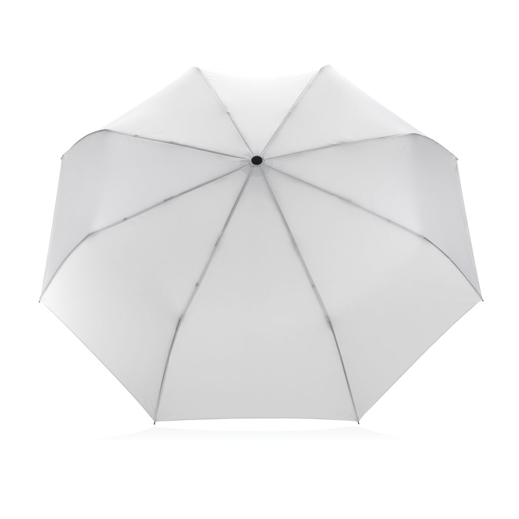 XDP850_61-321_ Impact AWARE™ RPET 190T Bambus-Schirm autom. open_close_ weiss