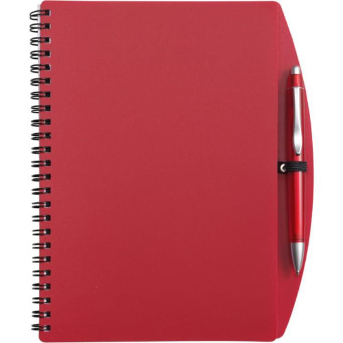 GI5140-08Notizbuch aus Kunststoff Solana_ Rot