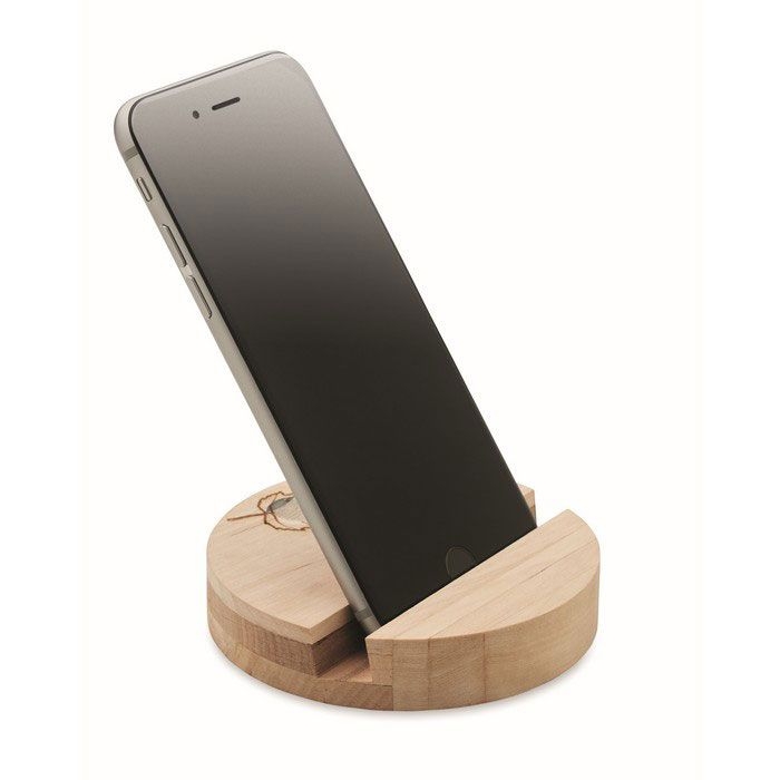MO6691-40Grow Round Stand Smartphone Halter Birkenholz_ holz