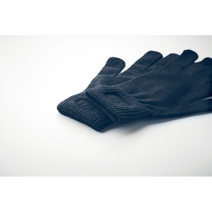 MO2399-85Handnit Gestrickte Handschuhe RPET_ marineblau