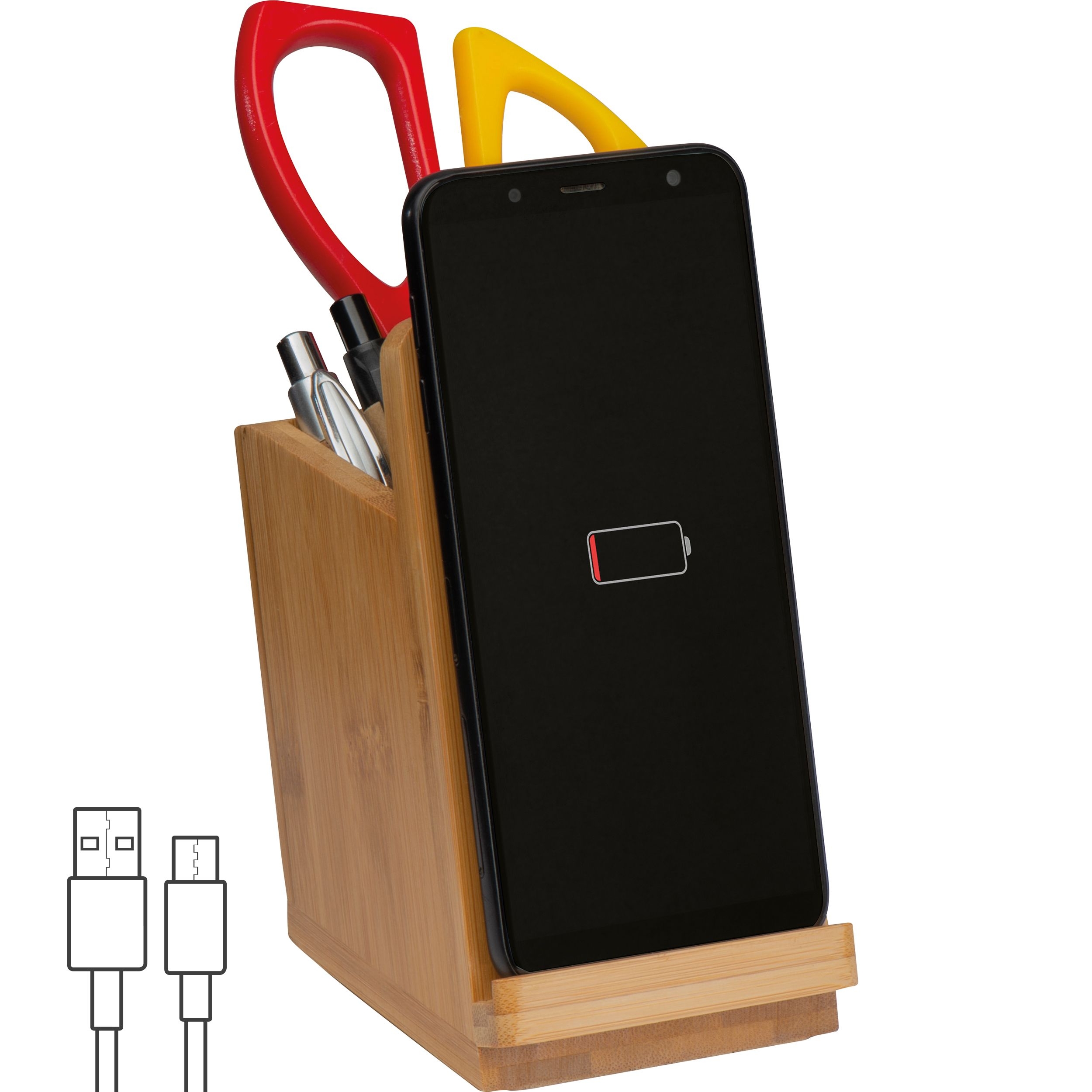 MA21851Induktionsladegeraet aus Bambus mit Stiftekoecher JULIUS