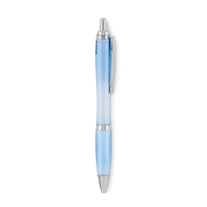 MO6409-52Rio Rpet Druckkugelschreiber RPET_ Transparent Hellblau