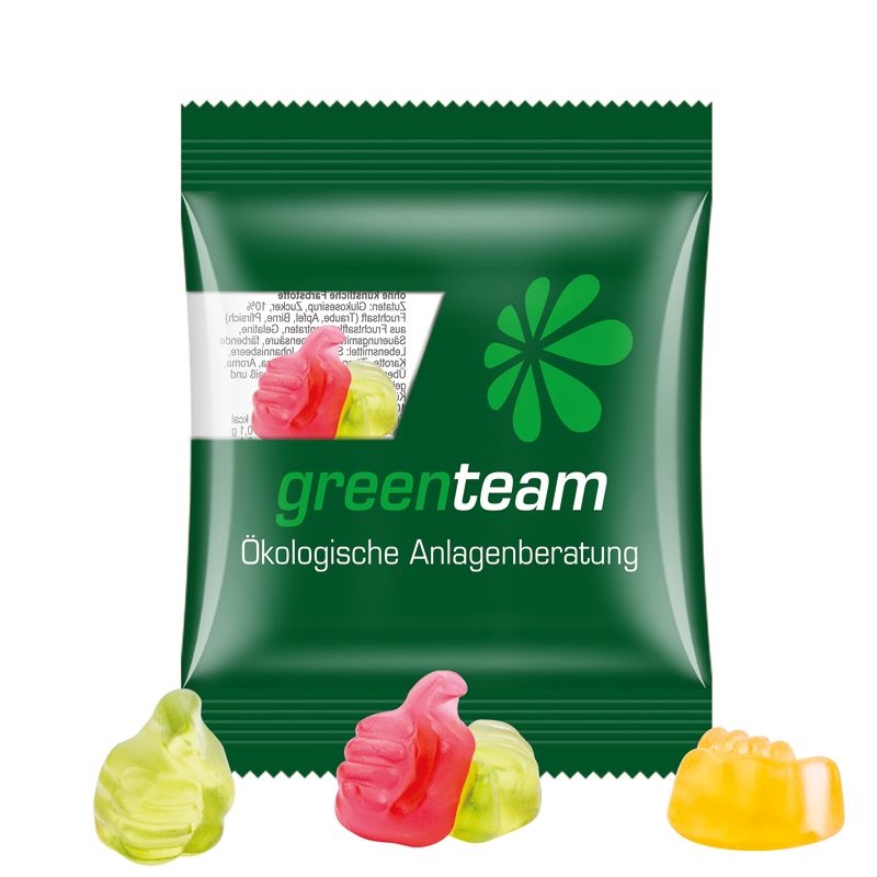 JG15061-14Minituete 10 g Trolli Fruchtgummi Standardformen_ Like-Daumen_ transparente Folie