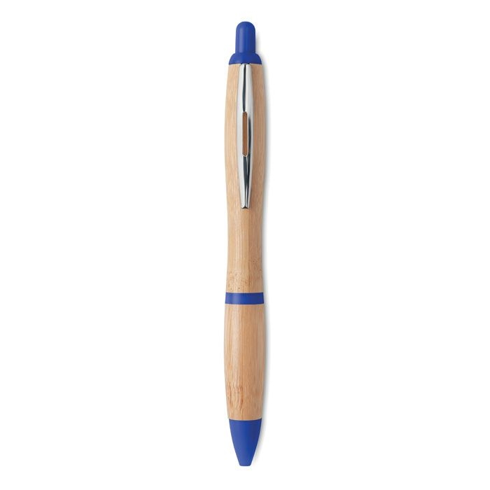 MO9485-37Rio Bamboo Druckkugelschreiber ABS_Bambus_ Koenigsblau
