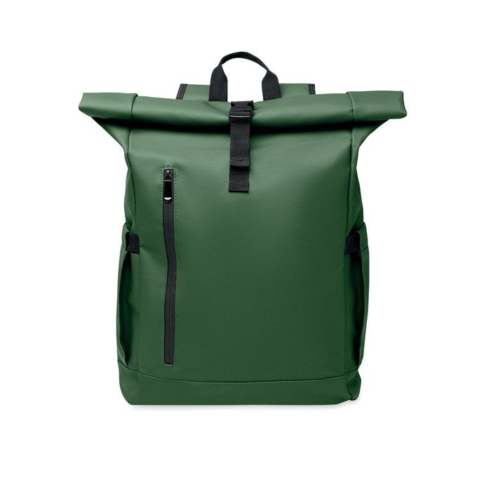 MO2643-60Bangkok Roll Rolltop-Rucksack 600D RPET_ dunkelgruen