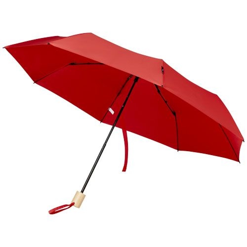PF109145-4Birgit 21'' faltbarer winddichter Regenschirm aus recyceltem PET_ rot