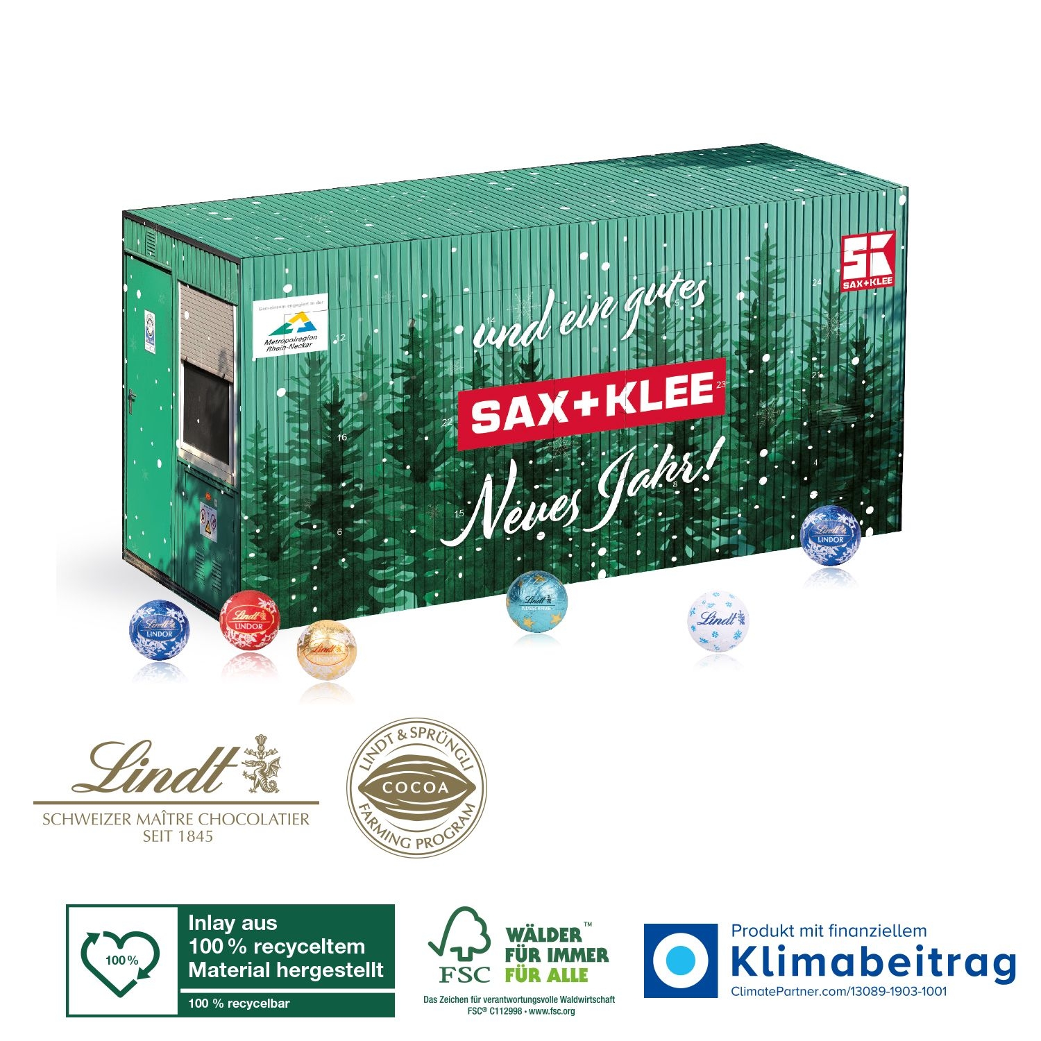 3D Adventskalender Lindt „Container“, Individuelles Motiv