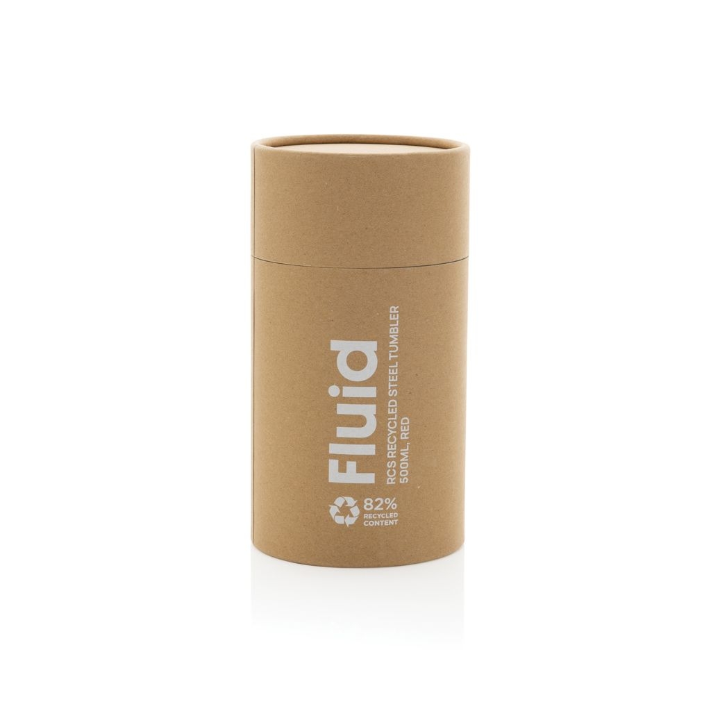 XDP437.13-24Fluid Becher aus RCS-zertifiziert recyceltem Stahl_ 500ml_ rot