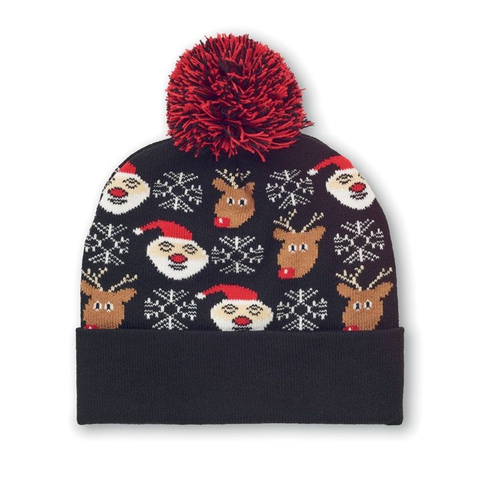 CX1529-03Shimas Hat Weihnachtliche Strickmuetze_ schwarz