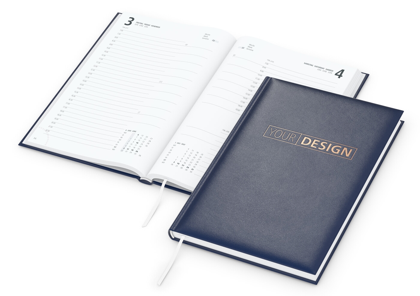 GE0019-DUKWerbeartikel Buchkalender Basic_ dunkelblau_ Kupferpraegung