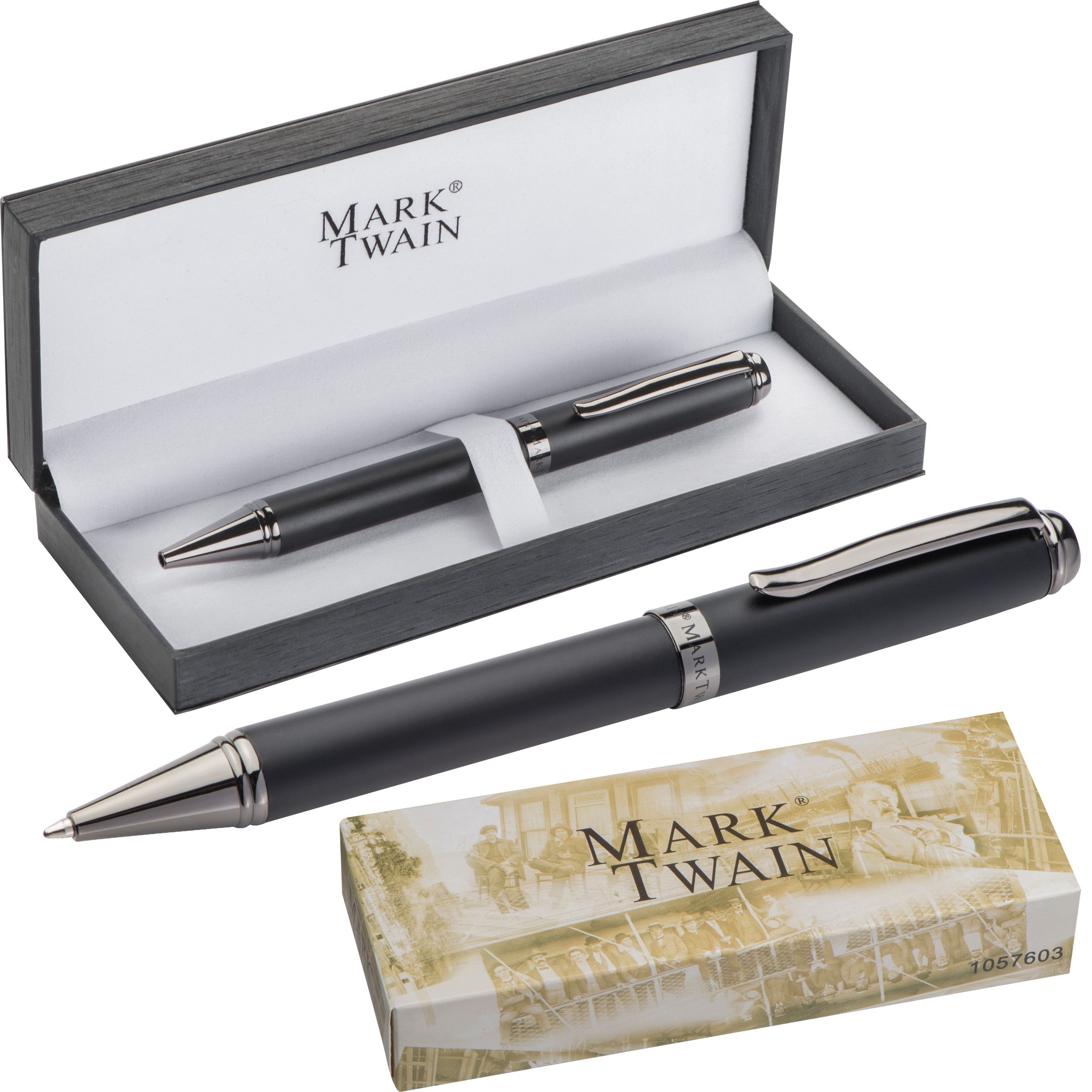 MA10576-03Mark Twain Kugelschreiber aus Metall_ schwarz