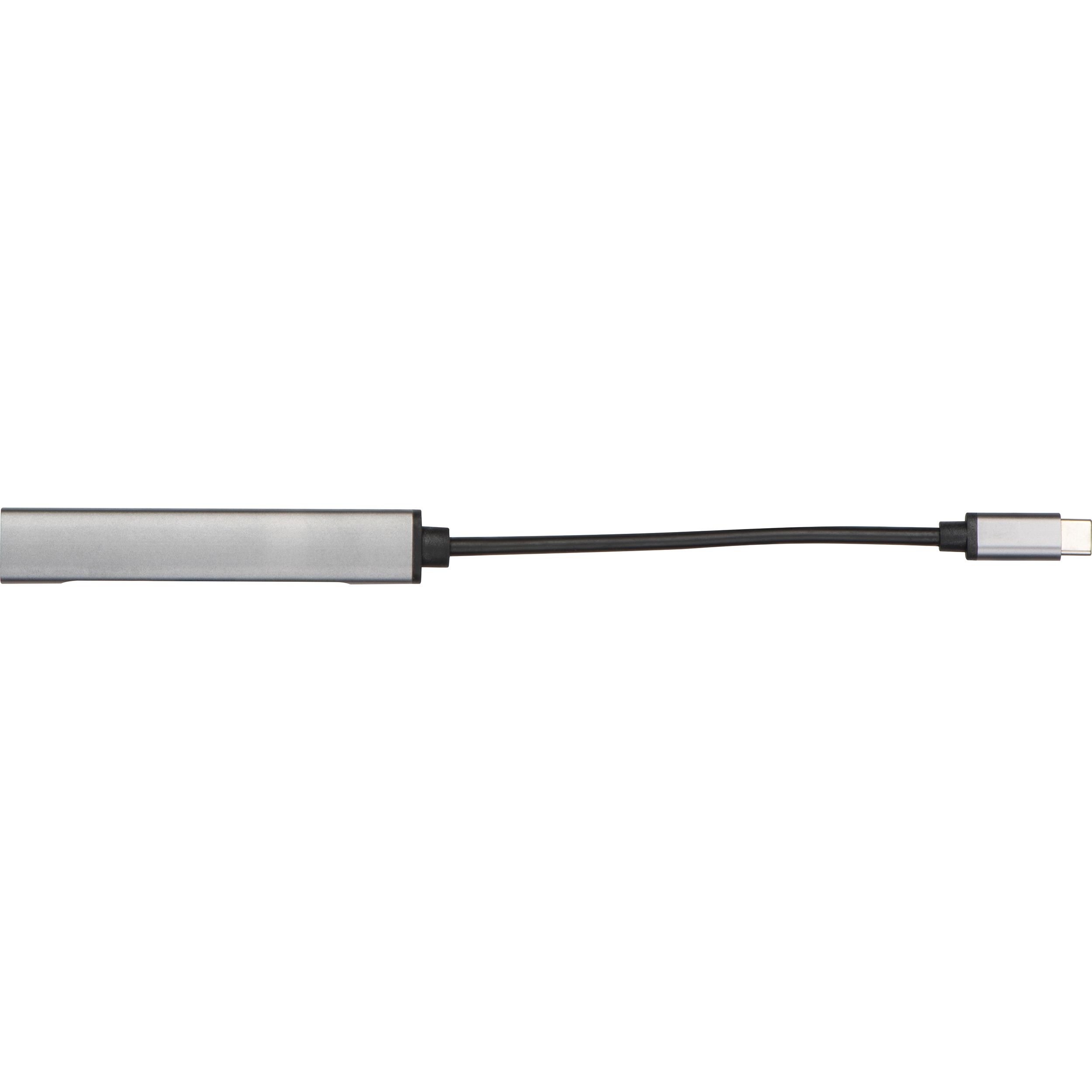 MA33853-07USB Hub aus recyceltem Aluminium HILDEGARDA_ silbergrau
