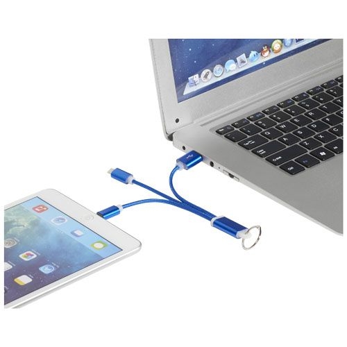 PF134961-3Metal 3-in-1 Ladekabel mit Schluesselanhaenger_ royalblau