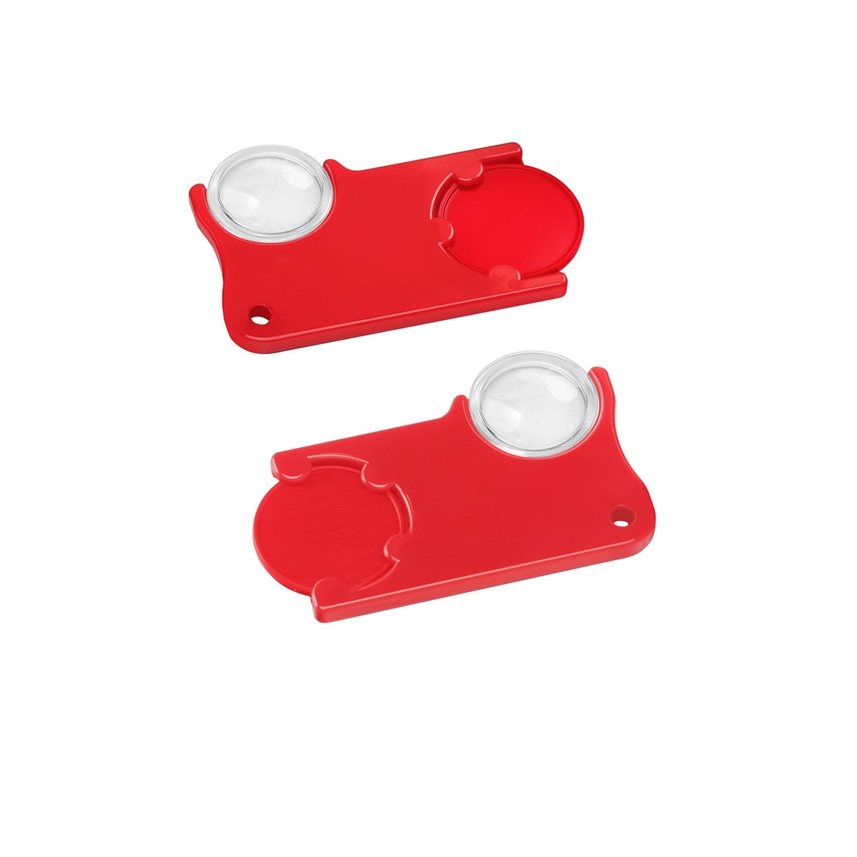 HE8286-1-1Chiphalter mit 1€-Chip und Lupe_ rot_ rot