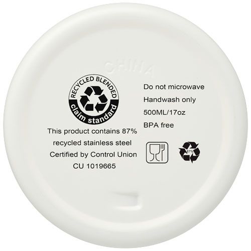 PF100736-1Vasa RCS-zertifizierte Kupfer-Vakuum Isolierflasche aus recyceltem Edelstahl_ 500 ml_ weiss