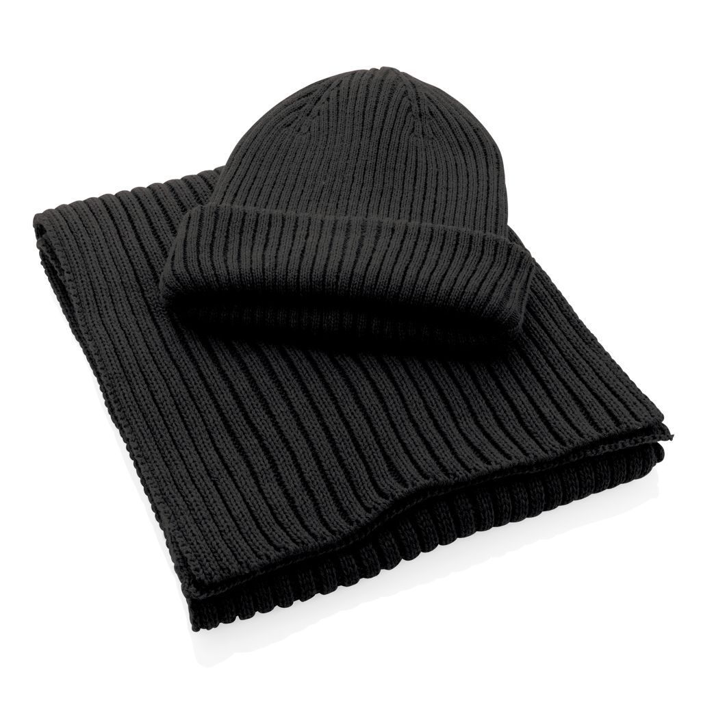 XDP453.44-1Impact AWARE™ Polylana® Strickschal 180x25cm_ schwarz