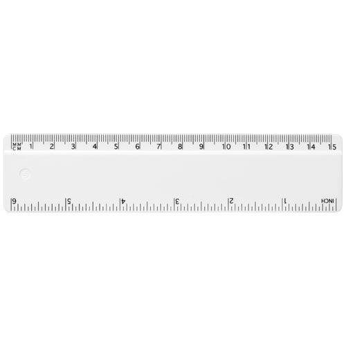 PF210467-1Refari 15 cm Lineal aus recyceltem Kunststoff_ weiss