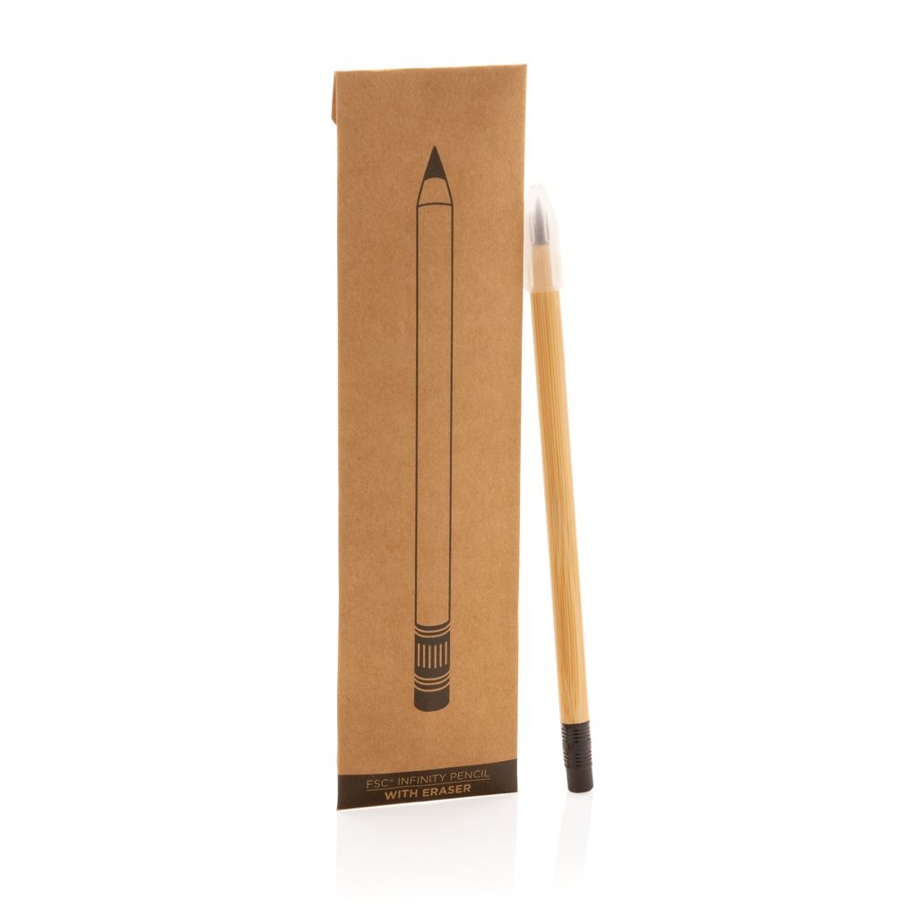 XDP611.09-9Bambus Infinity-Stift mit Radiergummi_ braun
