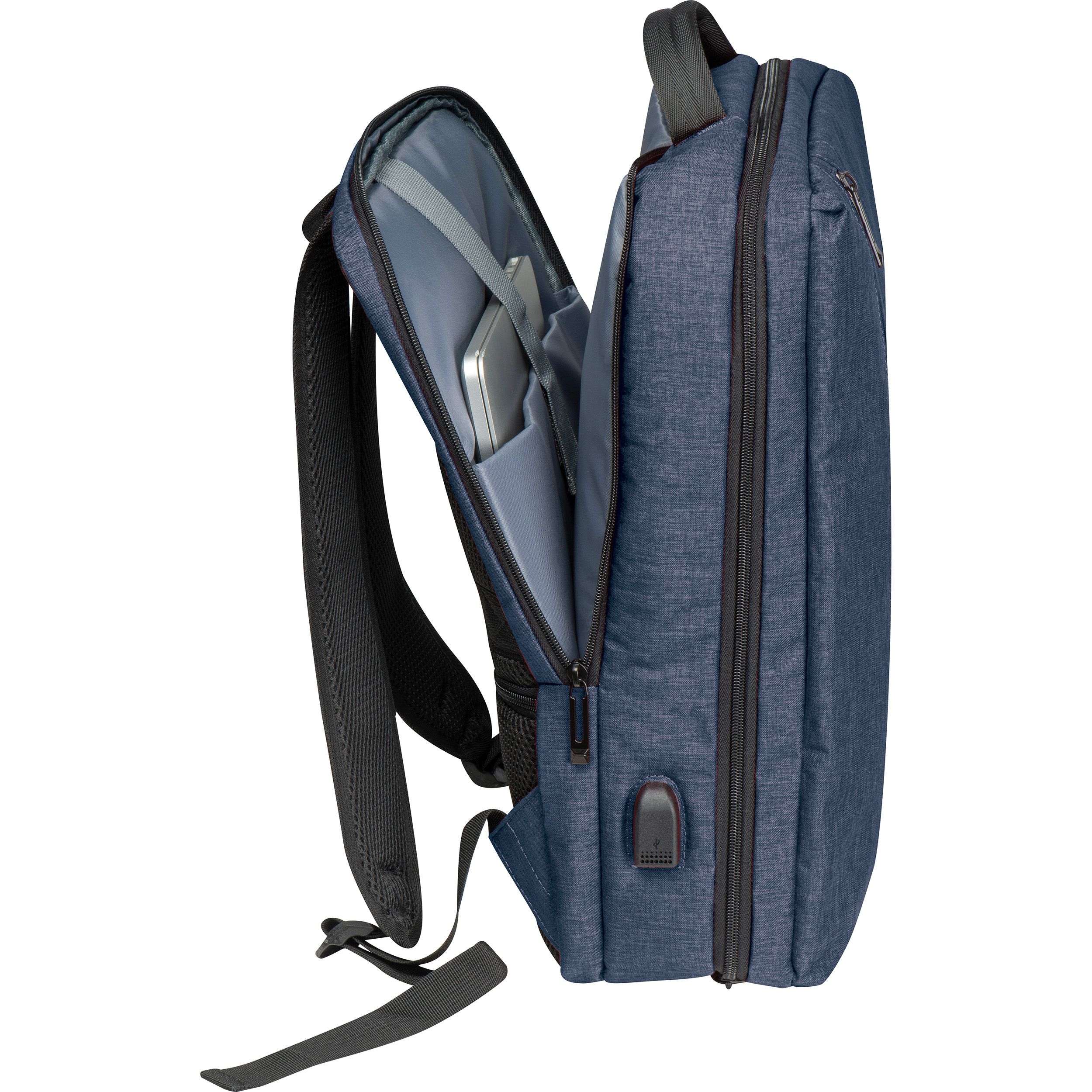 MA63665-04Wasserabweisender Rucksack aus Nylon_ blau