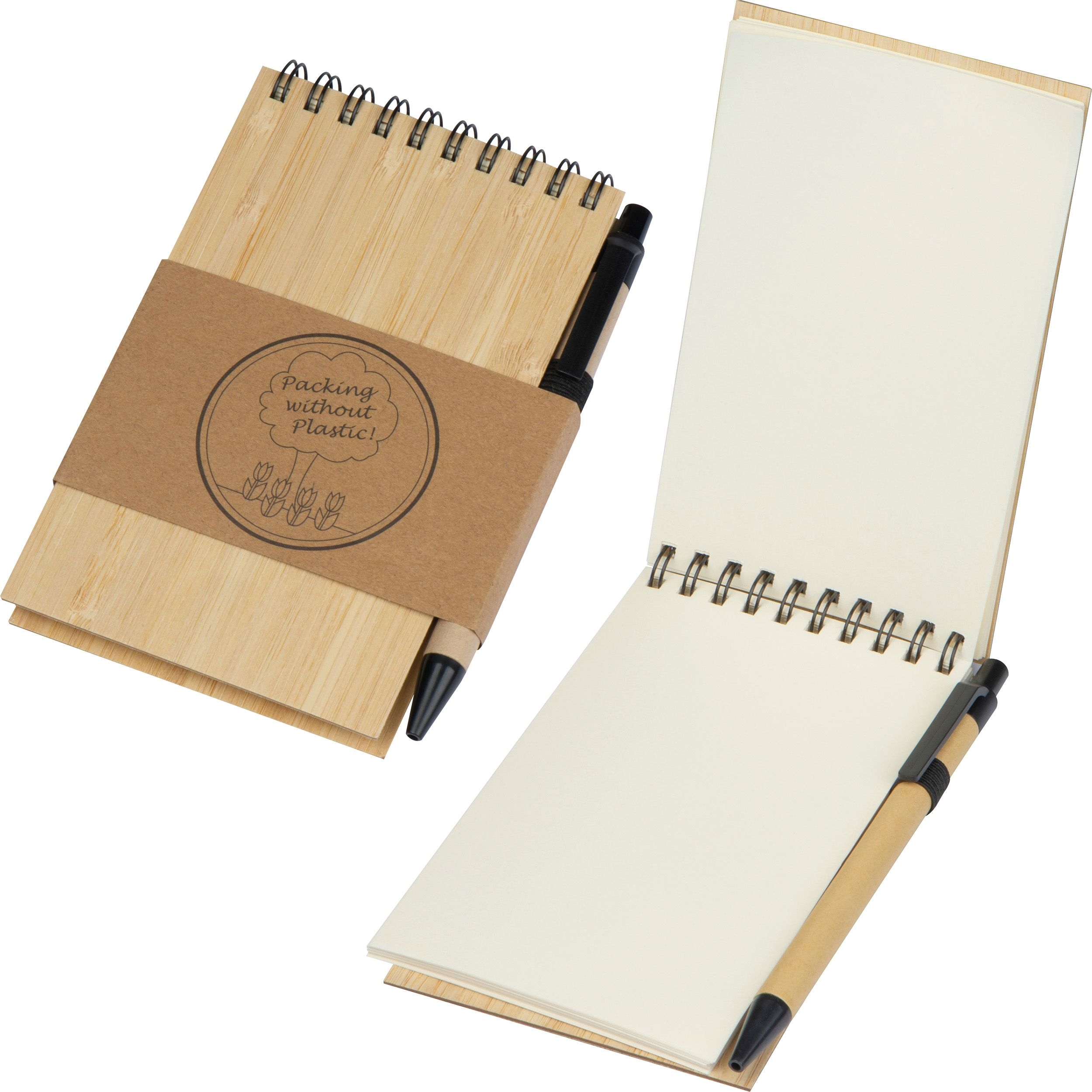 MA23218-13Notizbuch mit Bambuscover ELSA_ beige