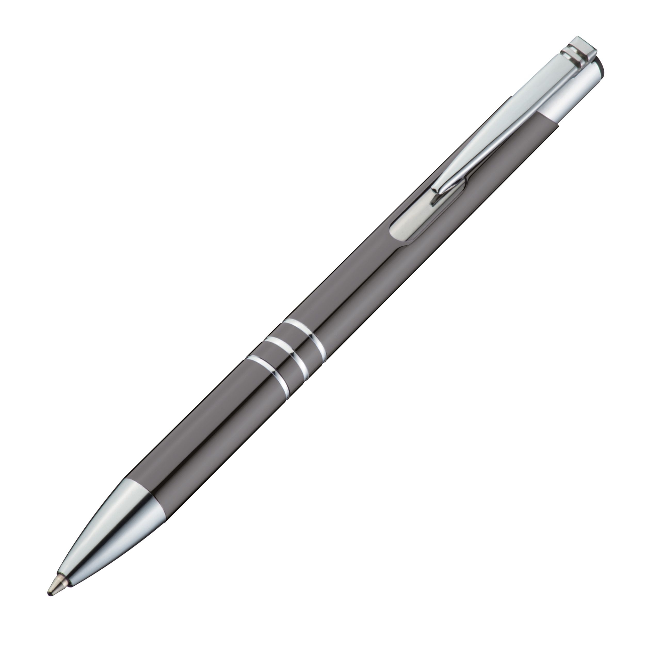 MA13339-77Kugelschreiber aus Metall mit 3 Zierringen_ anthrazit