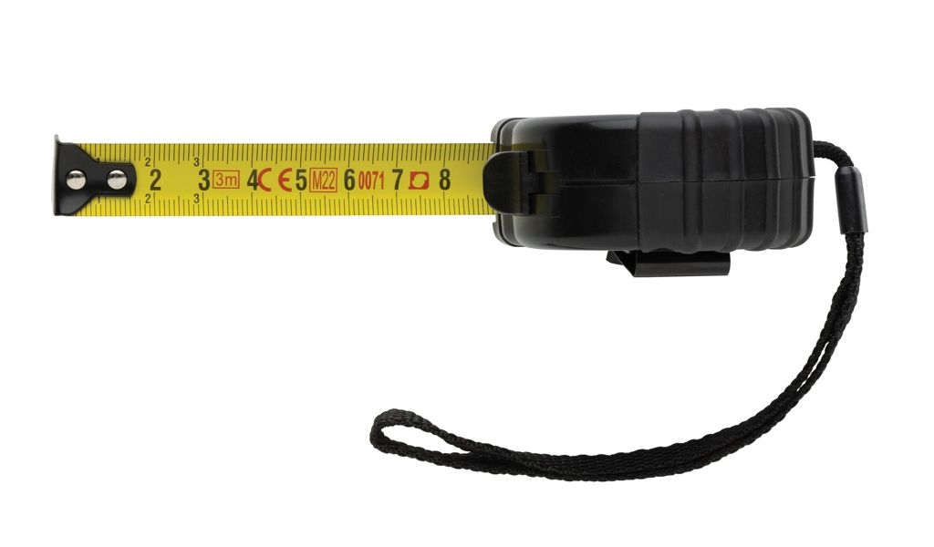 XDP112.10-13m_16mm Massband aus RCS recyceltem Kunststoff_ schwarz