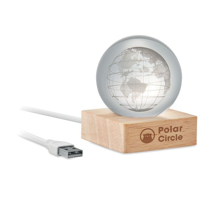 MO2690-40Globe Light LED-Glaskugel Globus_ holz