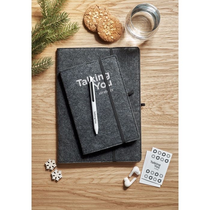 MO2093-15Feltbook DIN A5 Notizbuch RPET-Filz_ steingrau
