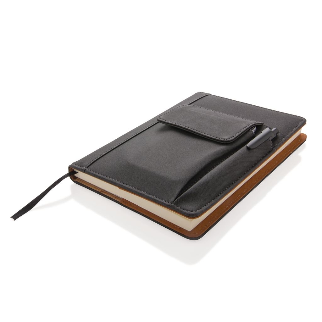 XDP773.07-1Notizbuch mit Telefontasche_ schwarz