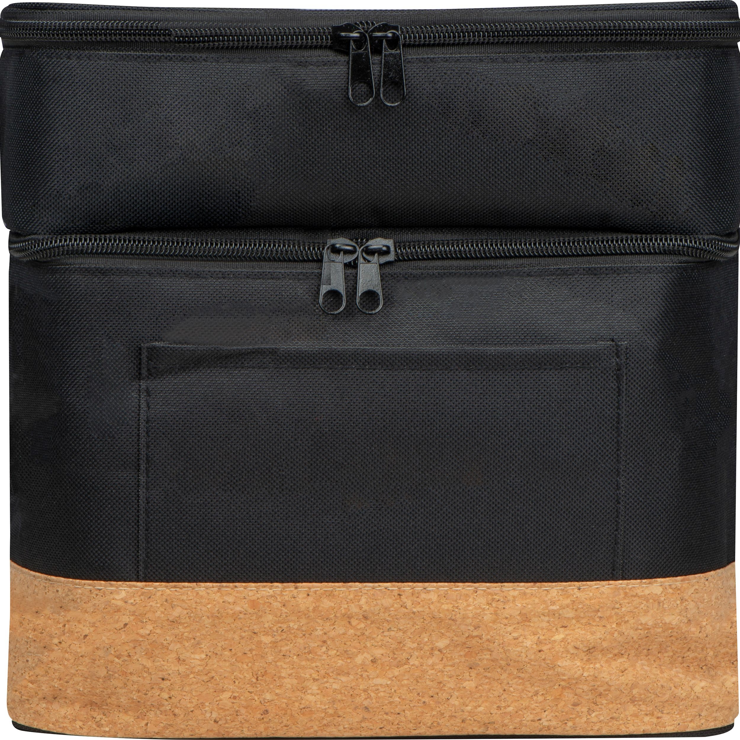 MA62610-03Kuehltasche aus RPET mit Extrafach und Korkboden_ schwarz