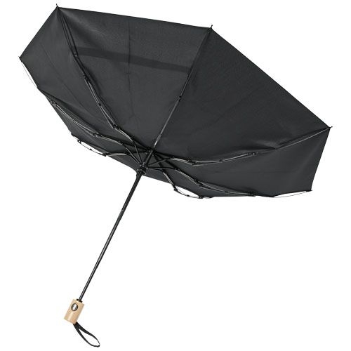 PF109143-1Bo 21_ Vollautomatik Kompaktregenschirm aus recyceltem PET-Kunststoff_ schwarz