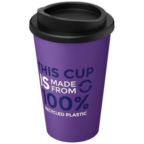 PF210691-5Americano® recycelter isolierter 350 ml Becher_ lila_schwarz