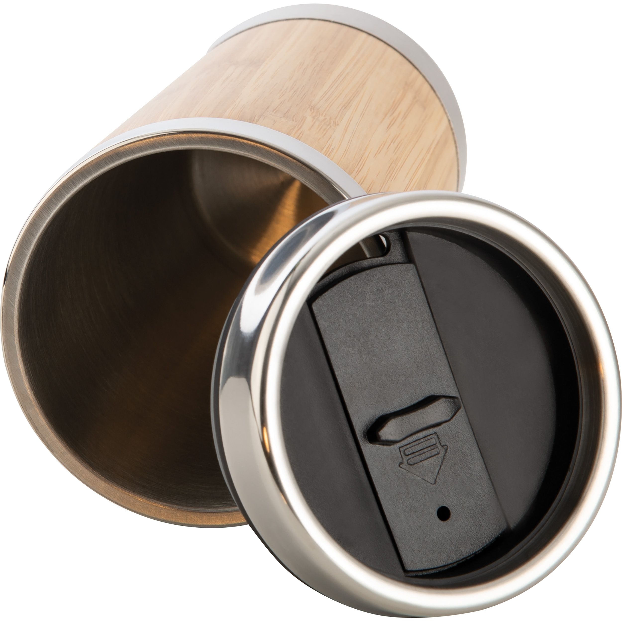 MA60926-13Edelstahlbecher mit Bambussummantelung_ 400 ml_ beige