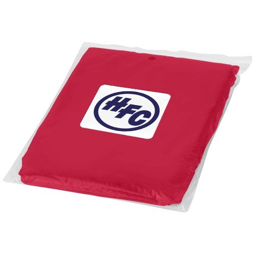 PF100429-3Ziva Einweg Regenponcho mit Huelle_ rot