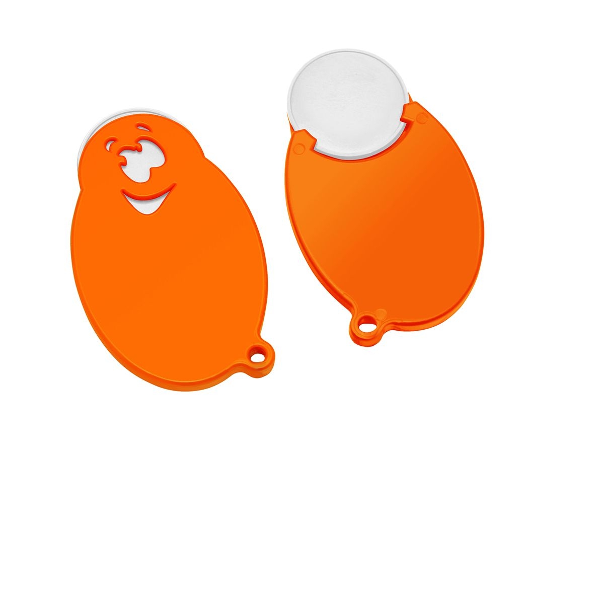 HE7855-0-5Chiphalter mit 1€-Chip _Gesicht_ weiss_ orange