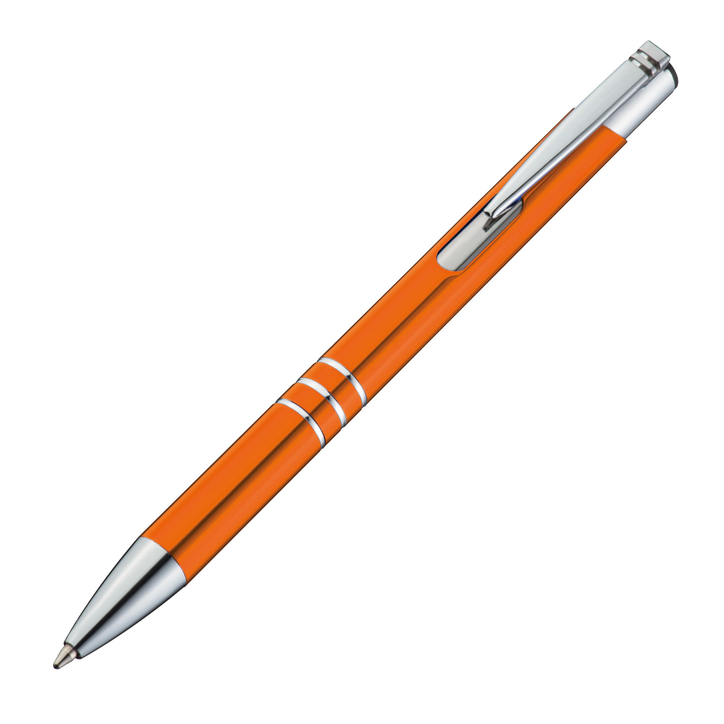 MA13339-10Kugelschreiber aus Metall mit 3 Zierringen_ orange