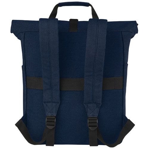 PF120678-1Joey 15_ GRS Rolltop Laptoprucksack aus recyceltem Canvas 15 L_ navy